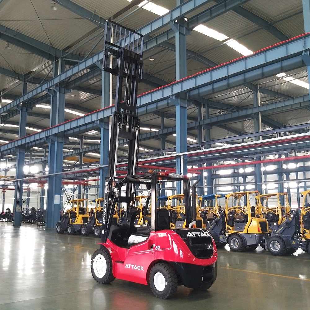 2ton 4000lbs Small capacity container diesel forklifts side shift triplex mast IC forklift